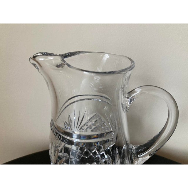 Transparent Early 20th Century Galway Irish Water Crystal Pitcher Blown Glass Design For Sale - Image 8 of 18