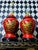 1980s Chinoiserie Red Lacquer Table Lamps Pair Large Chinese With Pagoda Shades For Sale In Boston - Image 6 of 10