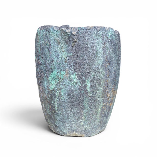 Ceramic Antique Industrial Refractory Crucible Planter, Wabi-Sabi Foundry Vessel For Sale - Image 7 of 11