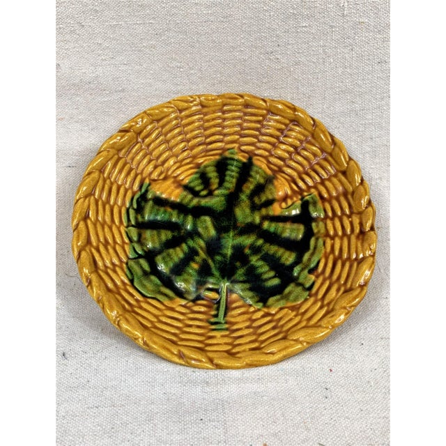French Country Vintage Majolica Plate For Sale - Image 3 of 8