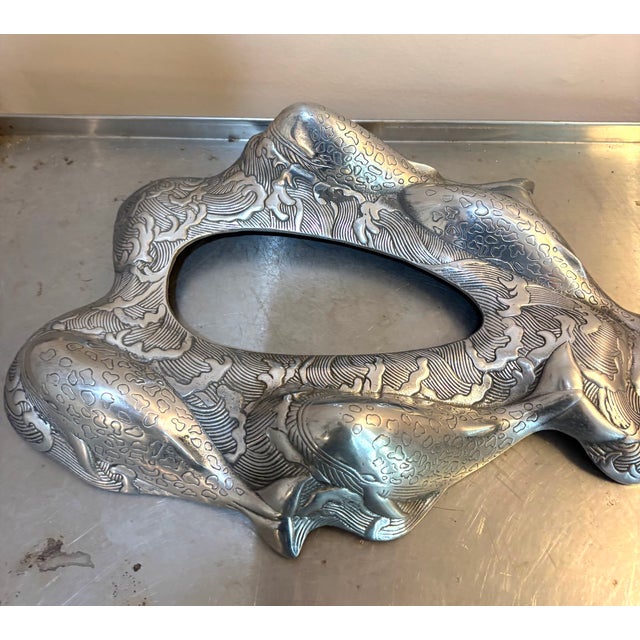 Arthur Court 1979 "Whales" Pewter Large Serving Tureen For Sale - Image 10 of 10