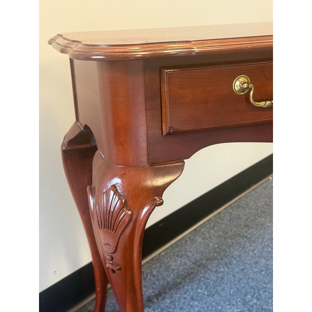 Ethan Allen Solid Cherry Georgian Court Console / Sofa Table For Sale - Image 11 of 12