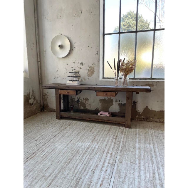 Oak Console Workbench, 1950s For Sale - Image 3 of 18