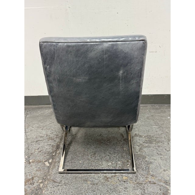2010s Williams Sonoma Home James Leather Chair For Sale - Image 5 of 11