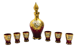 Vintage Murano Glass Liquor Service, 1980s, Set of 7