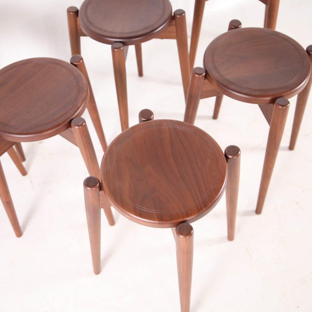 Vintage Japanese Stools, 1980s, Set of 6 For Sale - Image 10 of 16