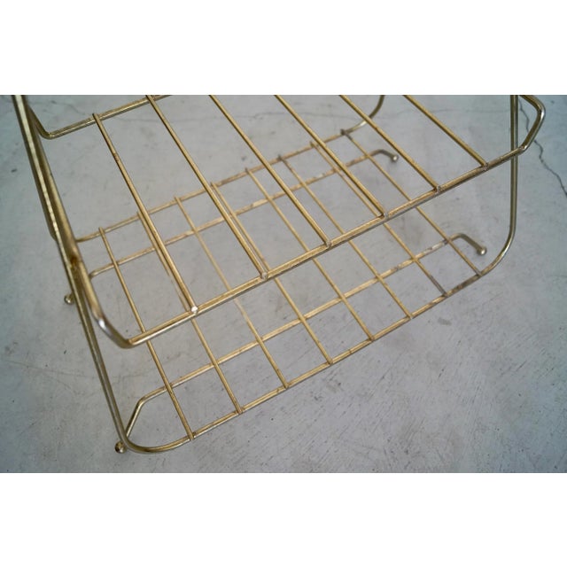 1950's Mid-Century Modern Atomic Brass Magazine Rack For Sale - Image 10 of 13