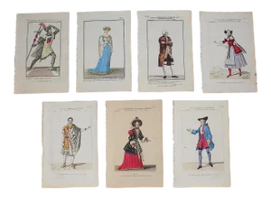 Antique 19th Century French Theatrical Engravings-Set of 7