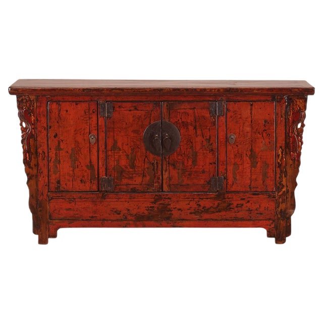 Red Painted Gansu Sideboard For Sale