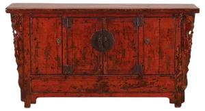 Red Painted Gansu Sideboard