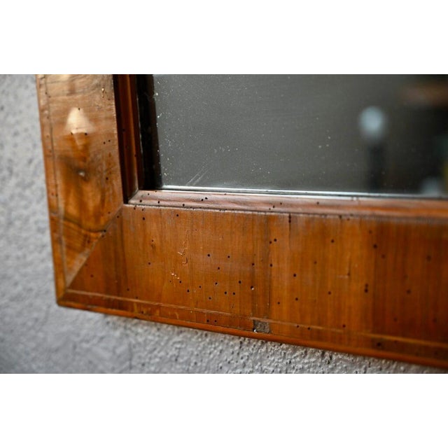 Boho Chic Antique French Louis Philippe Style Walnut Wall Mirror For Sale - Image 3 of 8