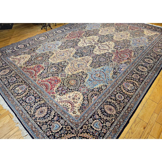 Textile Mid 20th Century Kerman Rug For Sale - Image 7 of 18