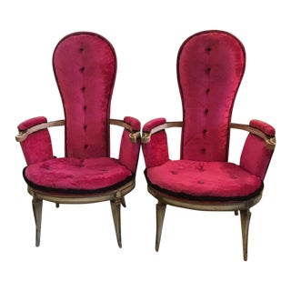 Hollywood Regency Madame Chairs - A Pair For Sale