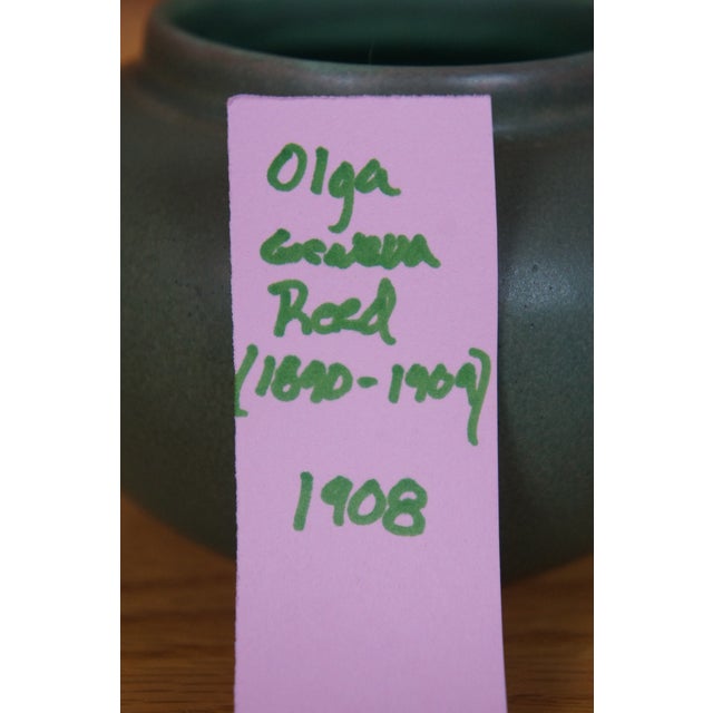 Antique Rookwood 1908 VIII Olga Geneva Reed 622 Green Pot Bowl For Sale - Image 10 of 10
