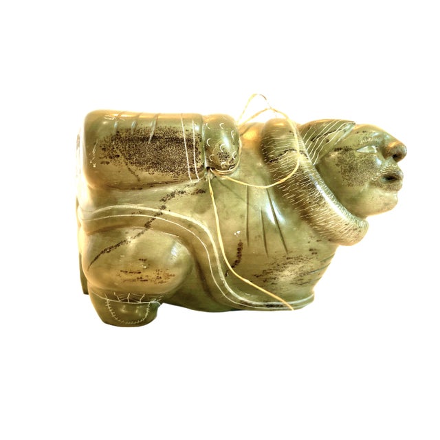 Stone Inuit Stone Carving Merging Man and Walrus For Sale - Image 7 of 14