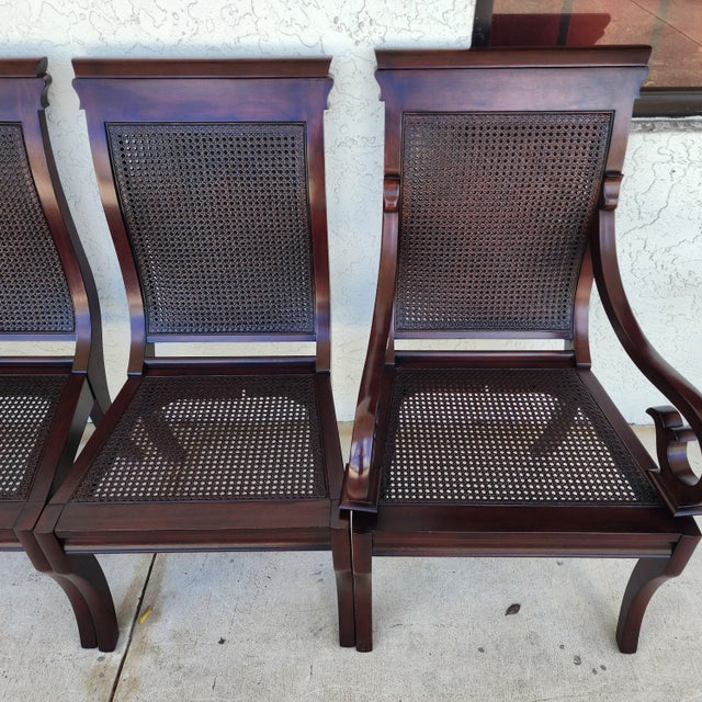 Stanley British Colonial Dining Chairs American Craftsman Collection Set of 6 For Sale - Image 13 of 18