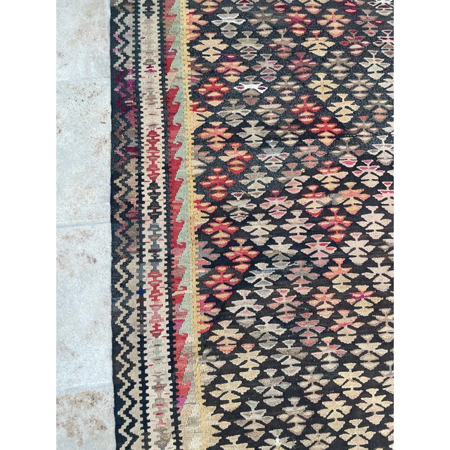 Textile Antique Caucasian Kilim Rug Runner For Sale - Image 7 of 9