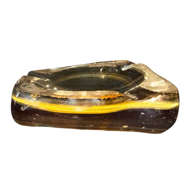Set of Four Mid-Century Italian Carved Tiger Eye Stone Catchall Trays. For Sale - Image 4 of 10