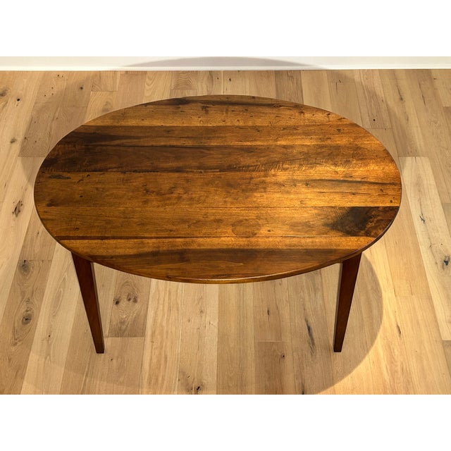 Antique c.1860 French Walnut Oval Table For Sale - Image 4 of 8
