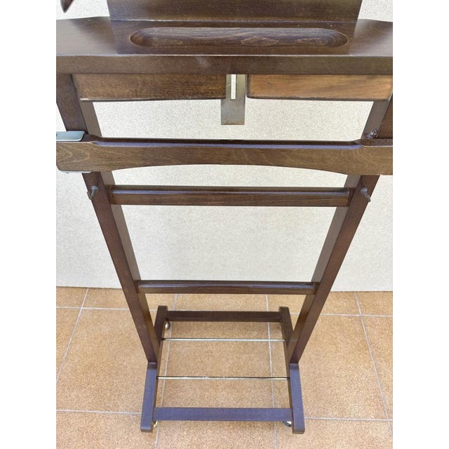 Mid-Century Wooden Valet Stand with Hanger and Storage Trays, 1960 For Sale - Image 10 of 12