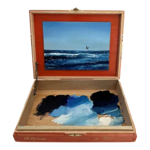 Breeze Box, Original Assemblage Painting by Jessica Fairley