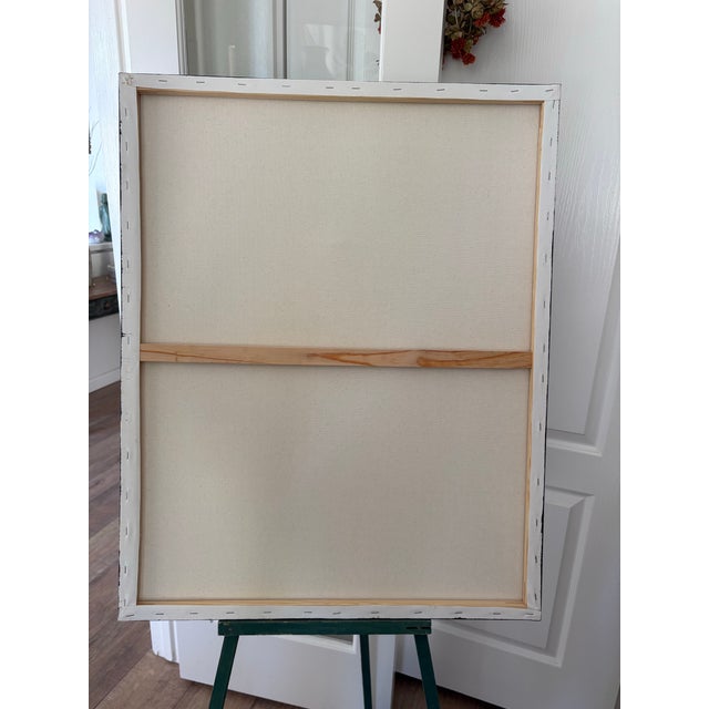 2020s Original Artisan Bold Primitive Floral Canvas Painting For Sale - Image 5 of 7