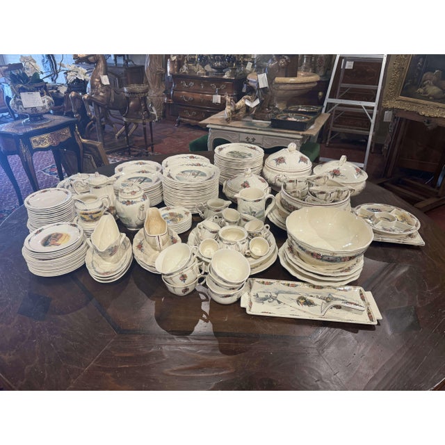 Early 20th Century Early 20 Century French Porcelain Dinnerware, About 208 Pieces Signed H. Loux For Sale - Image 5 of 13