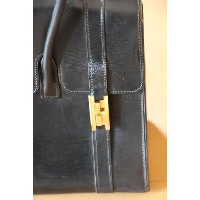 Black Leather Hermes Drag Bag by Hermès for Hermès, Unkns For Sale - Image 3 of 18