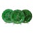 1878 Antique Victorian French l'Art Vegetal Green Majolica Clairefountaine Salad Plates - Set of 3 For Sale