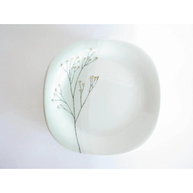 Contemporary Dansk Green Flora Accent Square Salad Plates - Set of 8 For Sale - Image 3 of 9