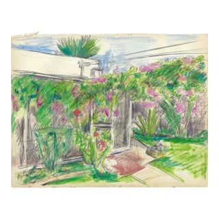 1950s Grace Spongberg Hawaiian Garden Scene For Sale