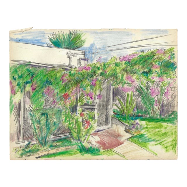 1950s Grace Spongberg Hawaiian Garden Scene For Sale