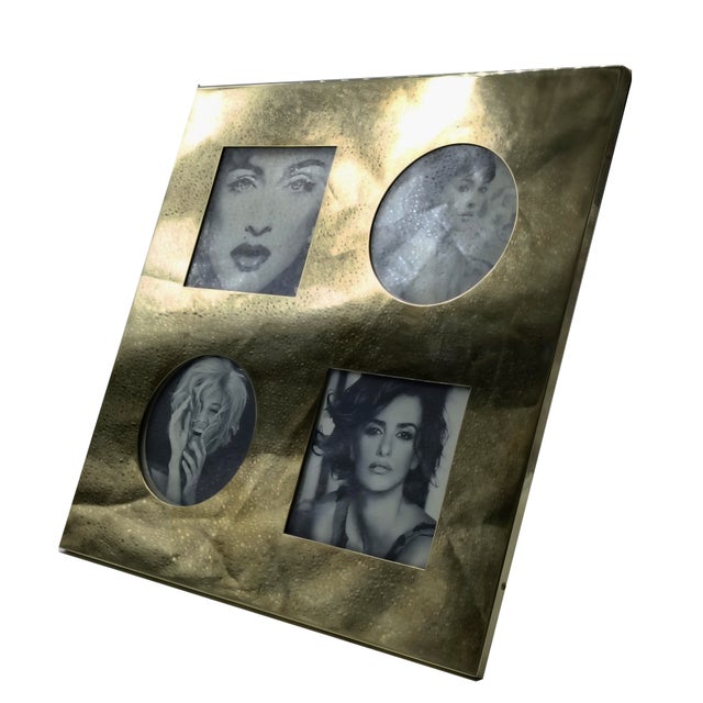 Mid-Century Modern Brass Multi-Photo Frame, Italy, 1970s For Sale - Image 3 of 7