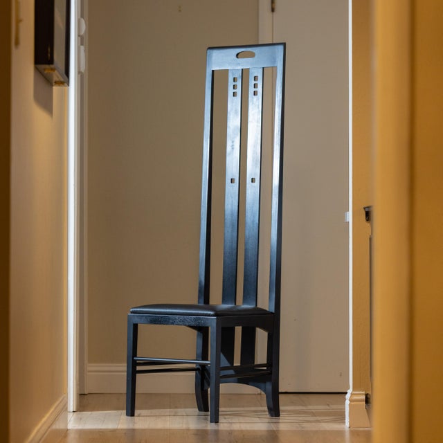 1970s Vintage Charles Rennie Mackintosh Style Ingram High Back Chair For Sale - Image 5 of 15