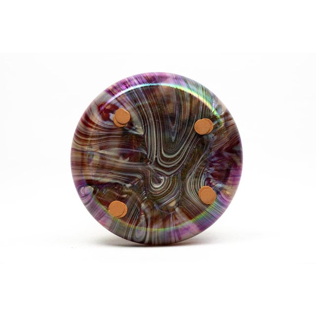 Art Nouveau Iridescent Marbled Glass Vase with Chased Gilt Metal Mount in the style of Loetz, Bohemia, 1900s For Sale - Image 9 of 10