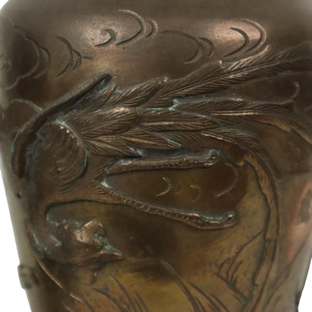 Japanese Meiji Bronze Phoenix Vases, 1890s, Set of 2 For Sale - Image 18 of 18