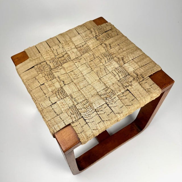 Wood Mid-Century Bentwood and Woven Rope Stool, 1970s For Sale - Image 7 of 10