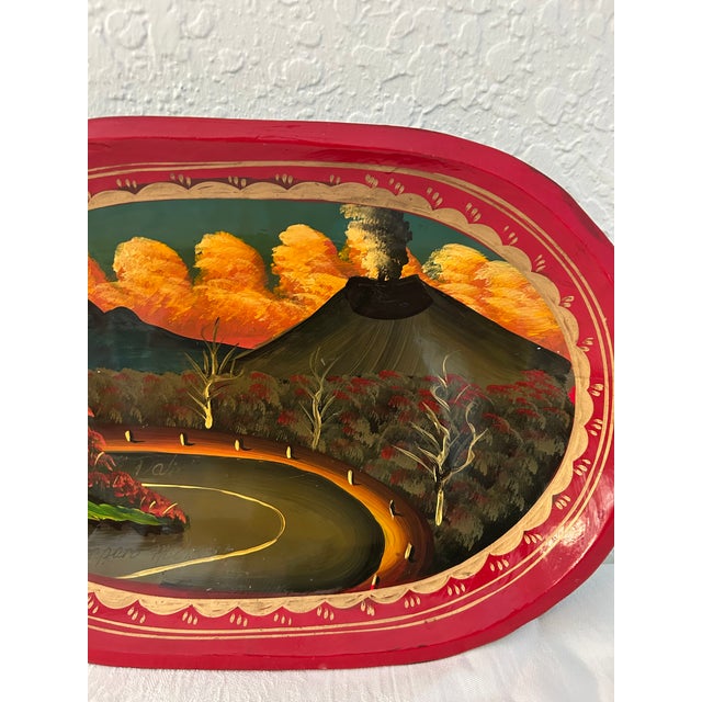 2000 - 2009 VIntage "Palin" Hand-Painted Shallow Wood Bowl For Sale - Image 5 of 6