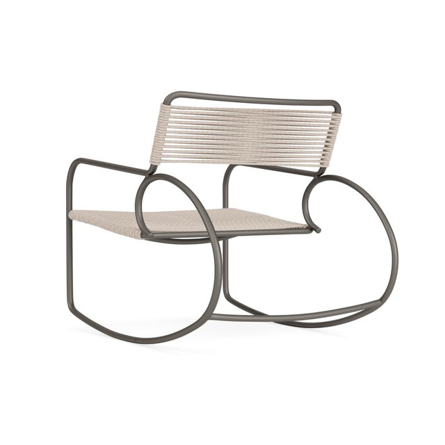 Not Yet Made - Made To Order Brown Jordan Walter Lamb Rocking Chair, Mica frame with Pebble fabric For Sale - Image 5 of 12