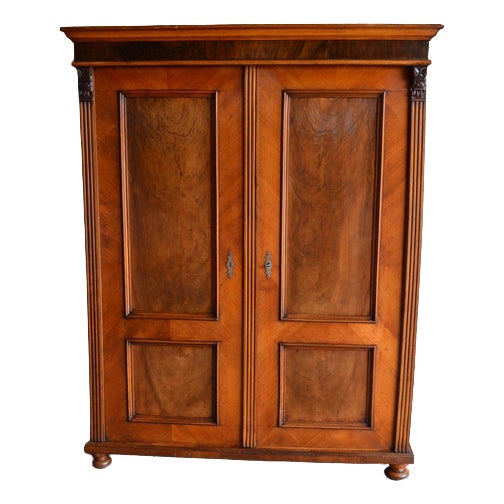 Antique Mahogany and Walnut Cabinet For Sale