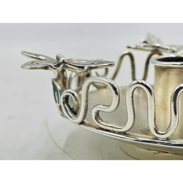 Silver 1980s Pair of Silver-Plated Candle Holders by Emilia Castillo, Mexican Modernism For Sale - Image 8 of 13