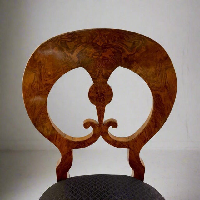 Biedermeier Period Burl Walnut Chair Austria circa 1820 For Sale - Image 12 of 18