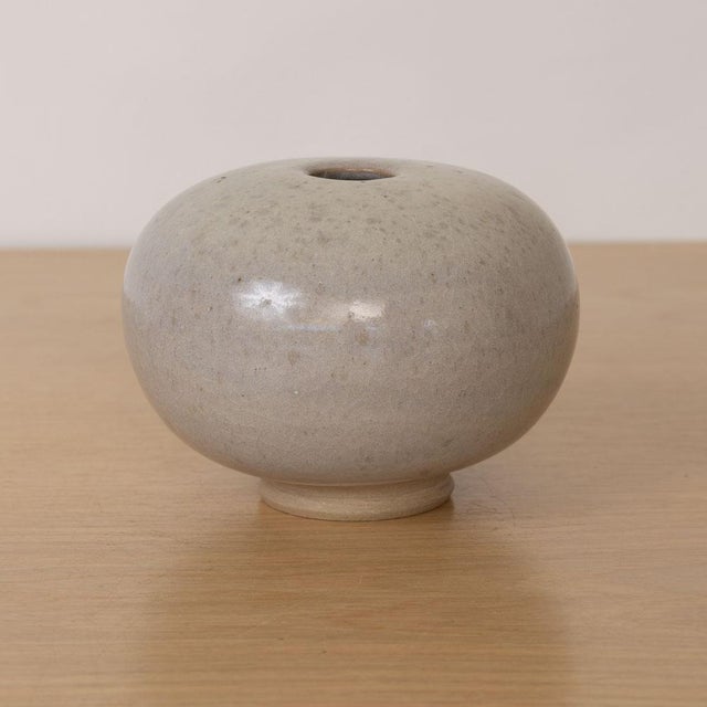 French 1960s French Stoneware Ceramic Globe Vase For Sale - Image 3 of 11