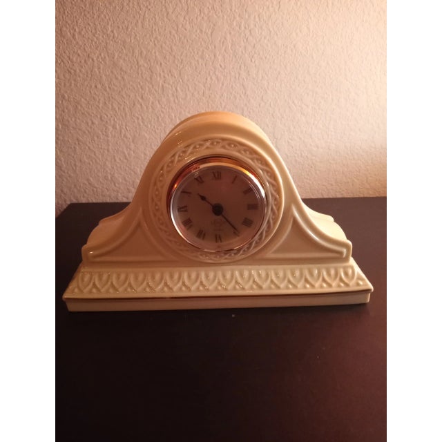 Ceramic Vintage Lenox Porcelain Brige Tambour Mantle Clock For Sale - Image 7 of 9
