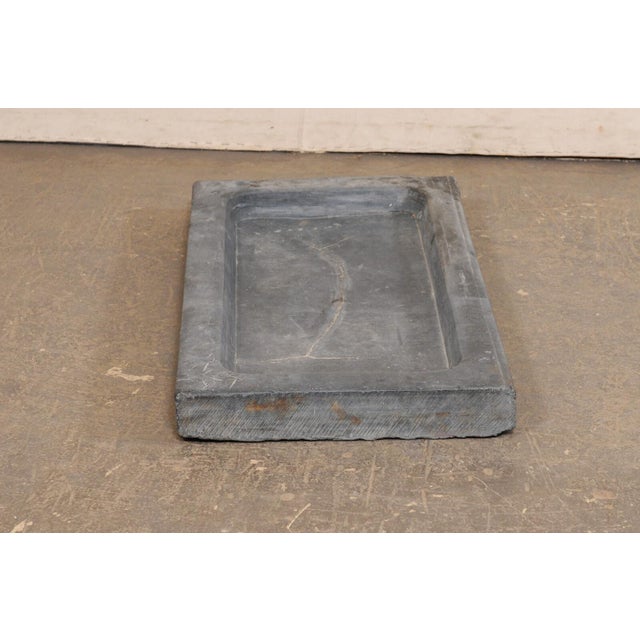 19th Century 19th Century Spanish Rustic Grey Stone Basin Sink-- For Outdoor Use For Sale - Image 5 of 11