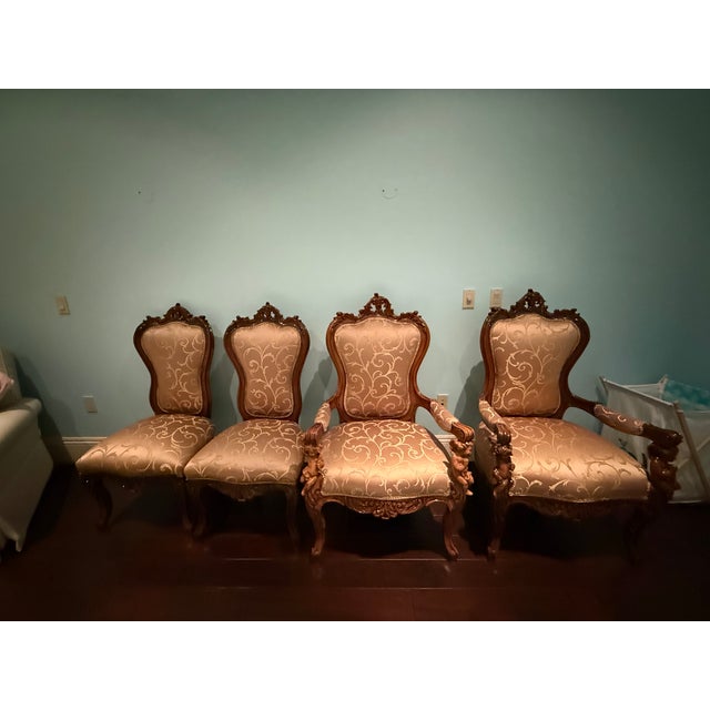 1980s 1980s Victorian Rococo Revival Living Room / Salon Set – 7 Pieces For Sale - Image 5 of 8