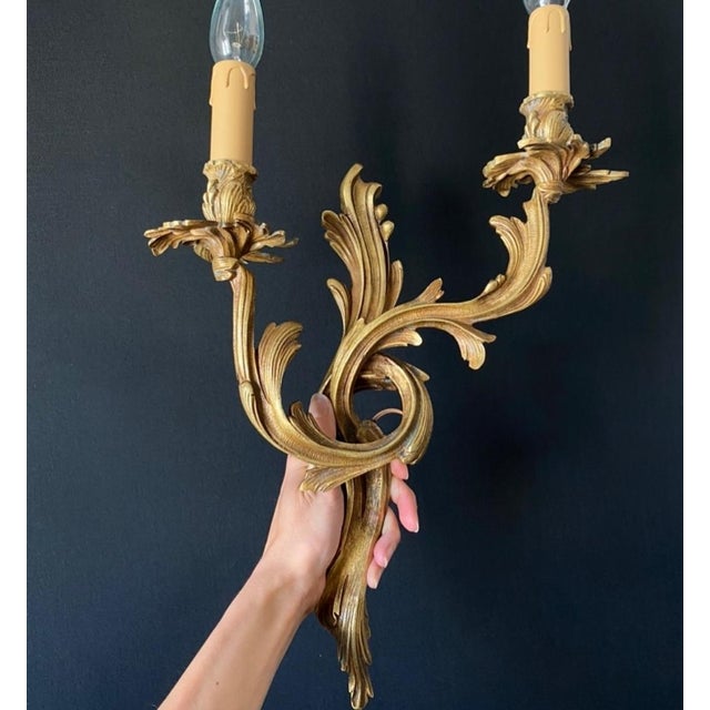Bronze Sconces, 1930s, Set of 2 For Sale - Image 6 of 11
