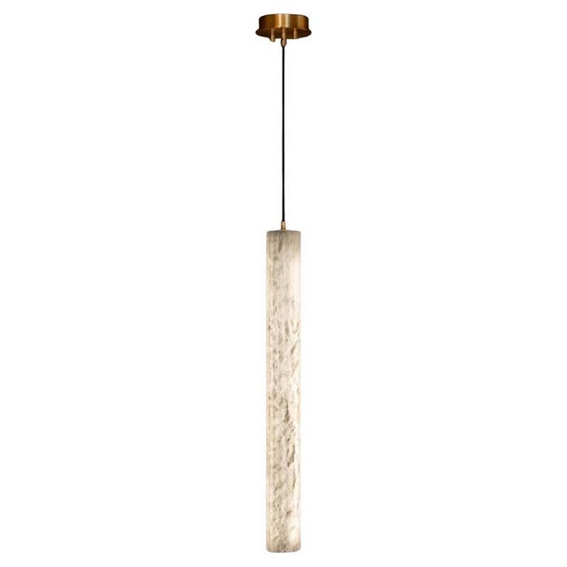 Black Roller Vertical 90 Pendant Lamp by United Alabaster For Sale - Image 8 of 8