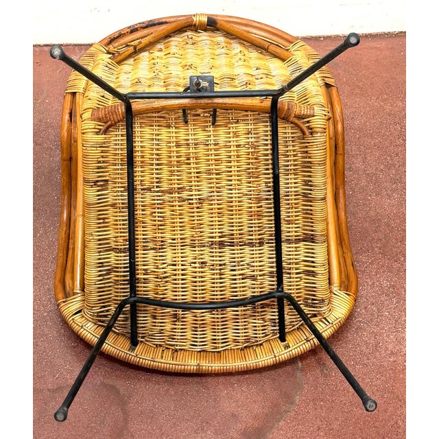 Pair of Italian Bamboo and Rattan Club Chairs Attributed to Franco Albini, Italy For Sale - Image 12 of 12