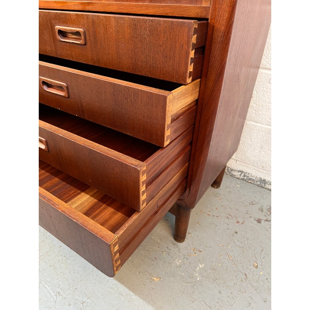 Danish Teak Mid-Century High-Boy Gentleman’s Wardrobe For Sale - Image 15 of 17